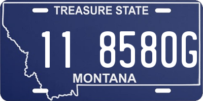 MT license plate 118580G