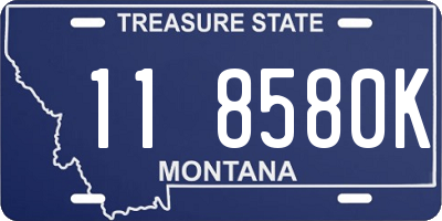 MT license plate 118580K