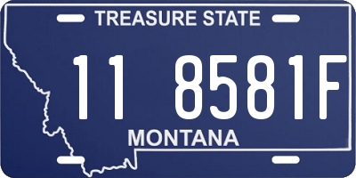 MT license plate 118581F