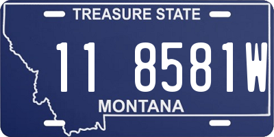 MT license plate 118581W