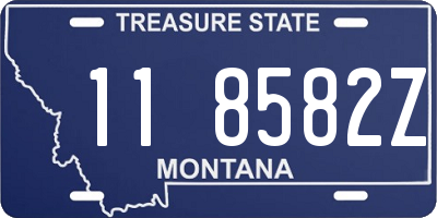 MT license plate 118582Z