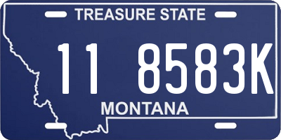 MT license plate 118583K