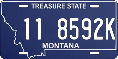 MT license plate 118592K