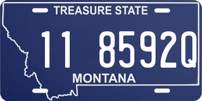 MT license plate 118592Q