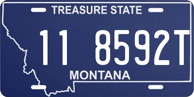 MT license plate 118592T