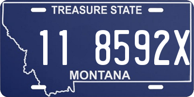 MT license plate 118592X