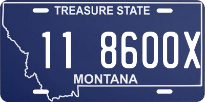 MT license plate 118600X