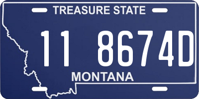 MT license plate 118674D