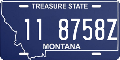 MT license plate 118758Z