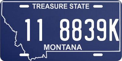 MT license plate 118839K