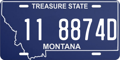 MT license plate 118874D