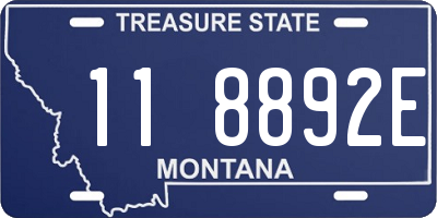 MT license plate 118892E