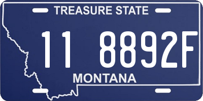 MT license plate 118892F