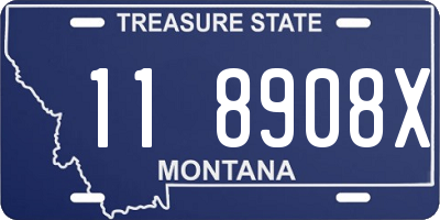 MT license plate 118908X