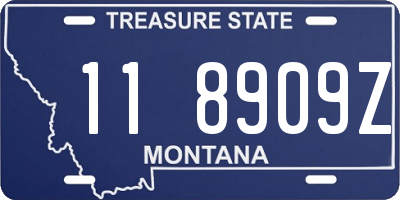 MT license plate 118909Z