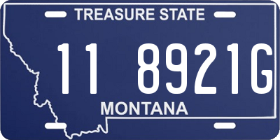 MT license plate 118921G