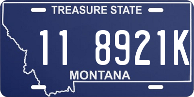 MT license plate 118921K