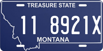 MT license plate 118921X