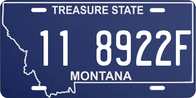 MT license plate 118922F