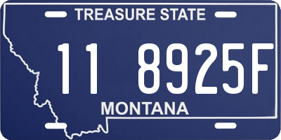 MT license plate 118925F