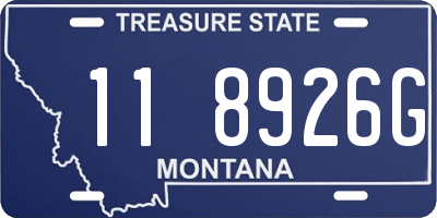 MT license plate 118926G