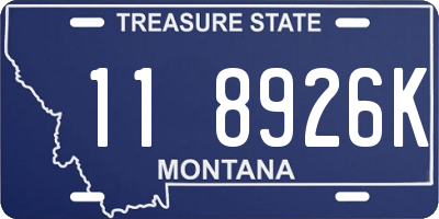 MT license plate 118926K