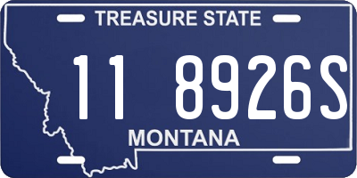 MT license plate 118926S