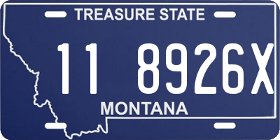 MT license plate 118926X