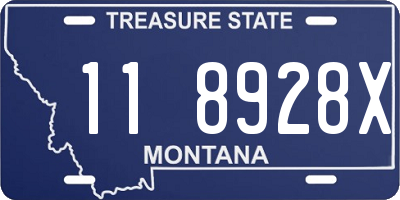 MT license plate 118928X