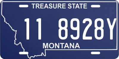 MT license plate 118928Y