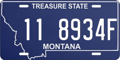 MT license plate 118934F