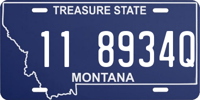 MT license plate 118934Q