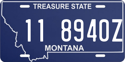 MT license plate 118940Z