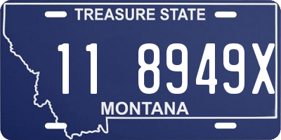 MT license plate 118949X