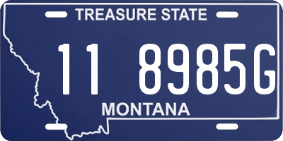 MT license plate 118985G