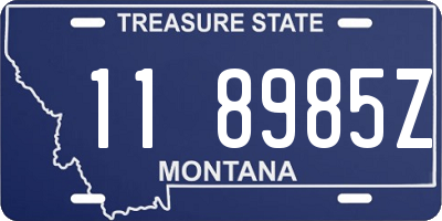 MT license plate 118985Z