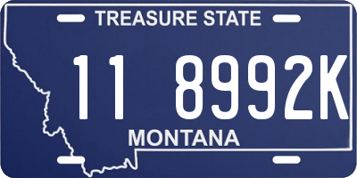 MT license plate 118992K