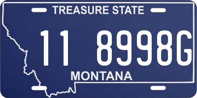 MT license plate 118998G