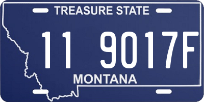 MT license plate 119017F