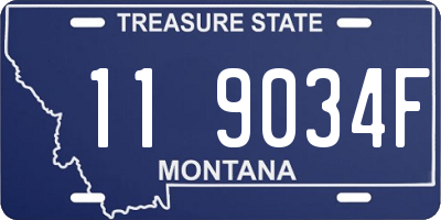 MT license plate 119034F