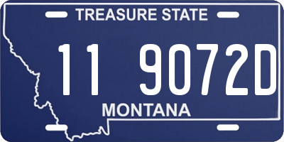 MT license plate 119072D
