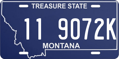 MT license plate 119072K