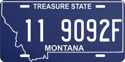 MT license plate 119092F