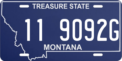 MT license plate 119092G