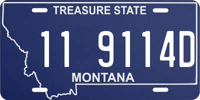 MT license plate 119114D