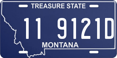 MT license plate 119121D