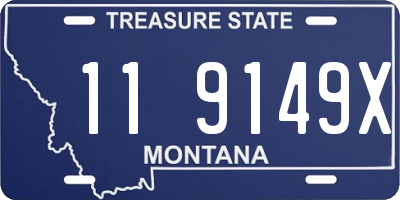 MT license plate 119149X