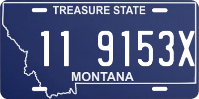 MT license plate 119153X