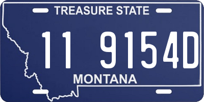 MT license plate 119154D