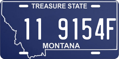 MT license plate 119154F